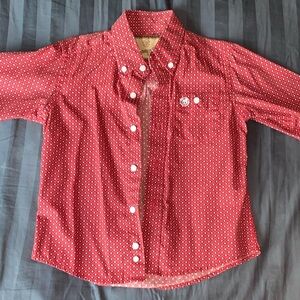 Kids Red Patterned Shirt